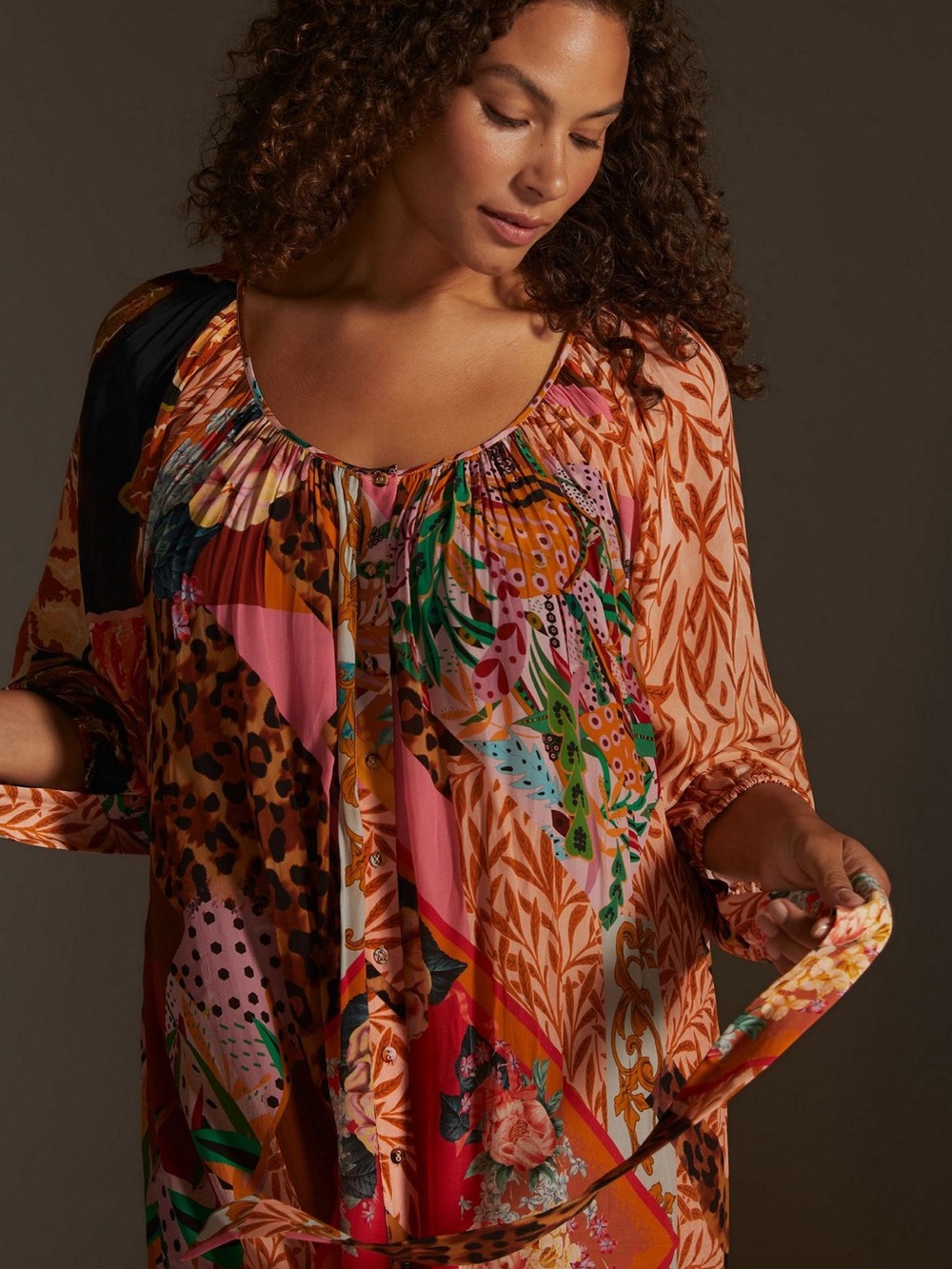 Women's Multicolor Printed Peasant Blouse